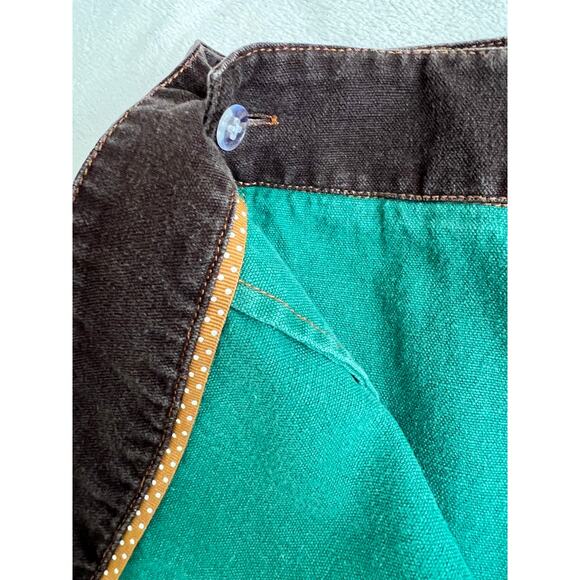 Kavu Denim Solid Green Knee Length Wrap Skirt Size 10 - Picture 4 of 10